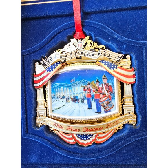 White House William McKinley army Navy reception band 2010 ornament gold medal n - Picture 2 of 8